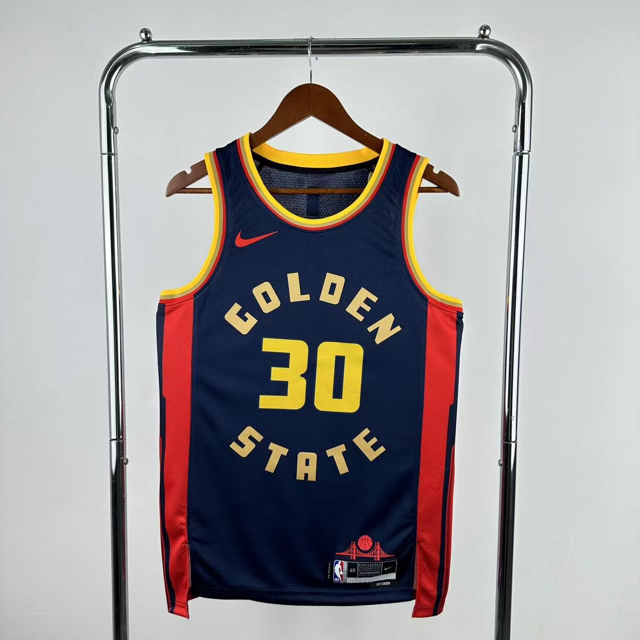 Men Golden State Warriors #30 Curry Drak Blue City Edition Season Nike 2025 NBA Jersey